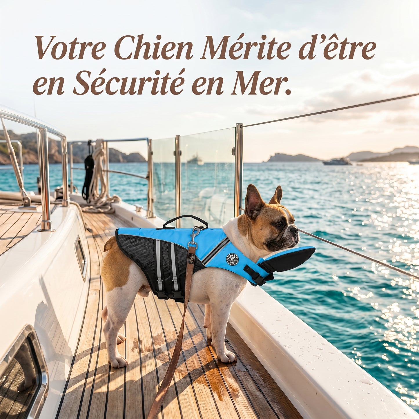 Gilet de sauvetage AquaChien pour chien avec bandes réfléchissantes haute visibilité