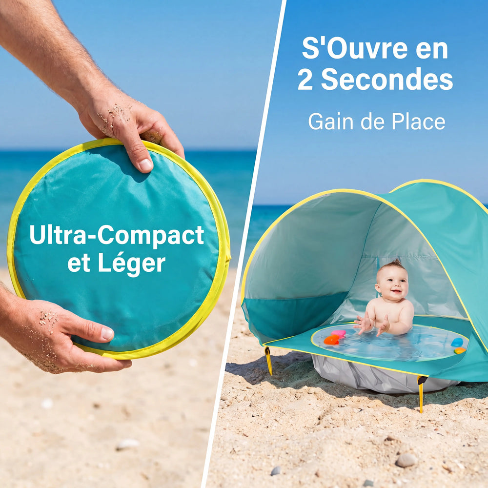 Tente-Piscine Bébé Anti-UV — Protection solaire à la plage